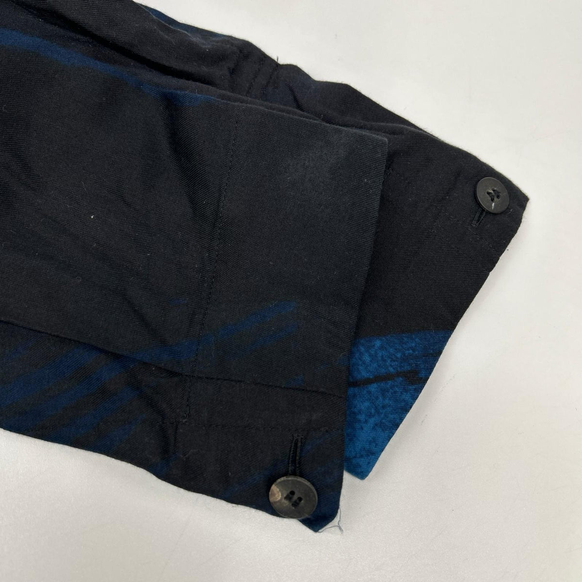 ISSEY MIYAKE MEN イッセイミヤケメン 19AW ブラック×ブルー ME93FJ137 総柄比翼シャツ トップス