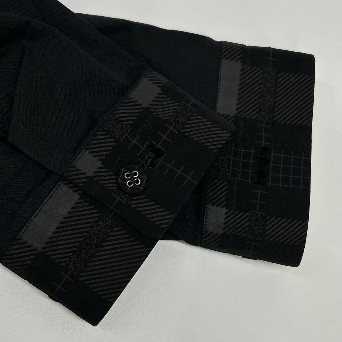 ISSEY MIYAKE MEN イッセイミヤケメン 15AW ブラック×グレー ME53FJ065 総柄 幾何学模様シャツ トップス