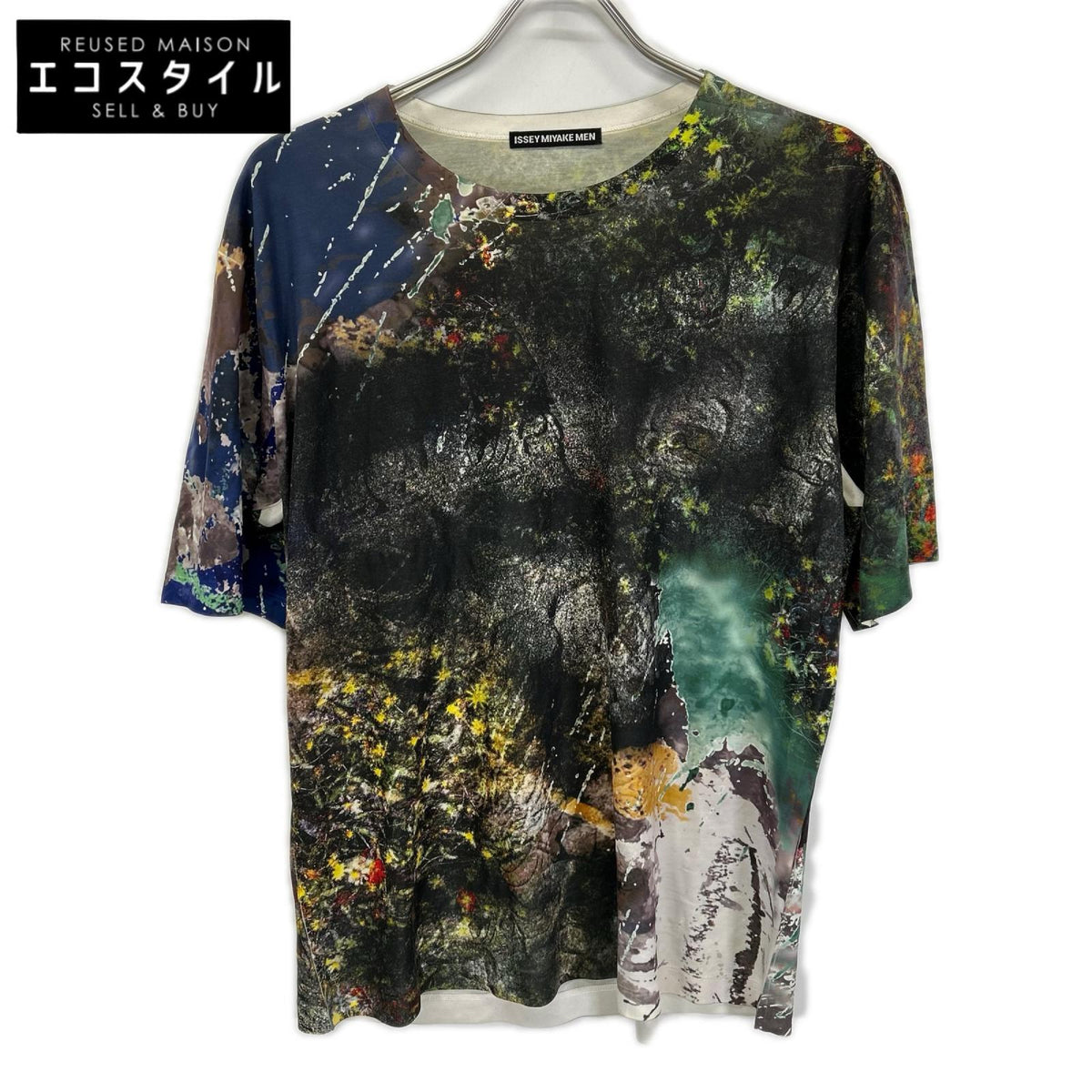 ISSEY MIYAKE MEN イッセイミヤケメン グリーン ME33JK179 総柄 半袖Tシャツ トップス