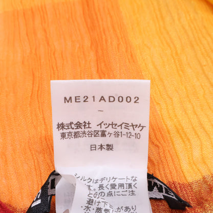 ISSEY MIYAKE MEN イッセイミヤケメン ME21AD002 ブロックチェック柄 シルク混コットン プリーツ ストール