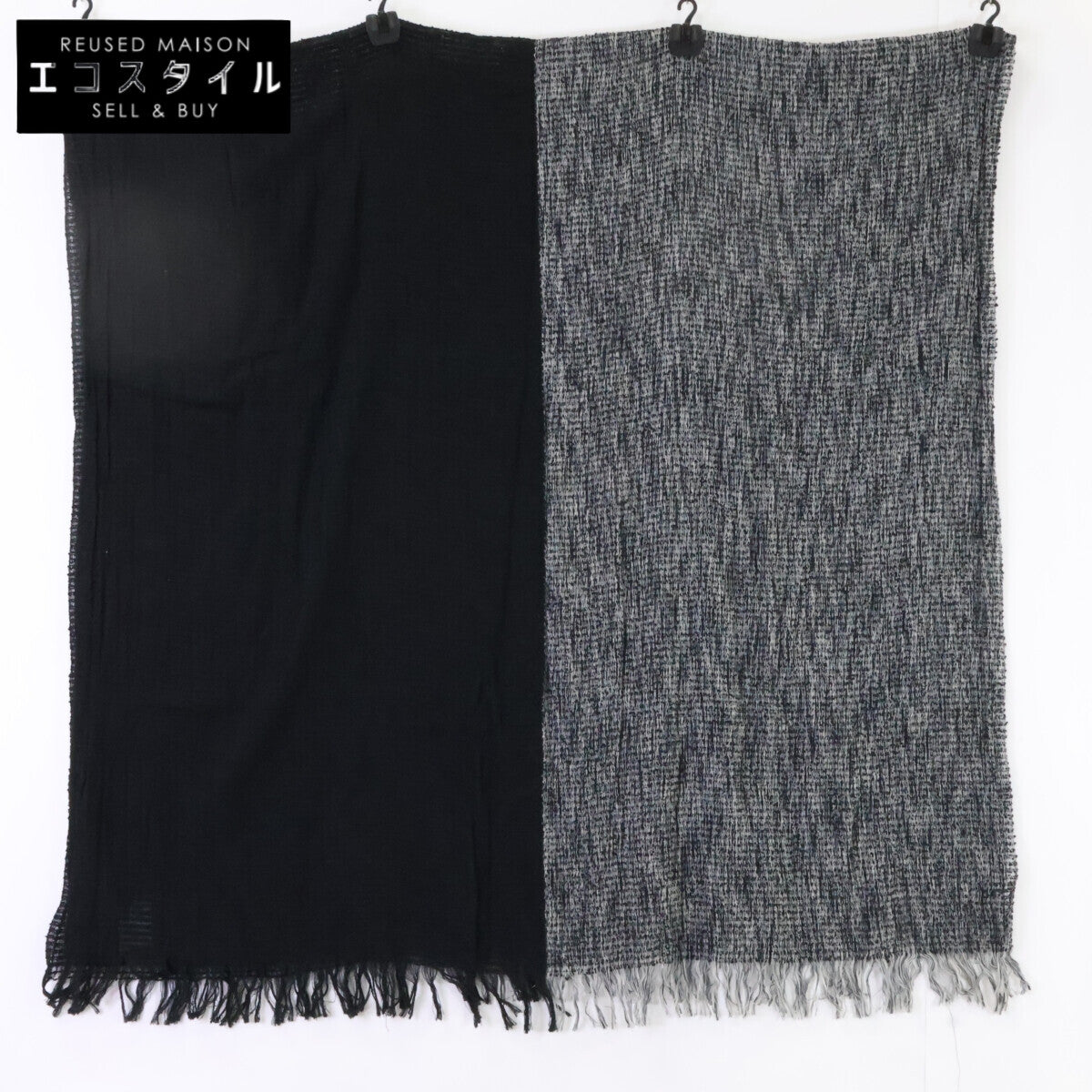 ISSEY MIYAKE MEN イッセイミヤケメン ME93AD003 バイカラー シルク混コットン ストール