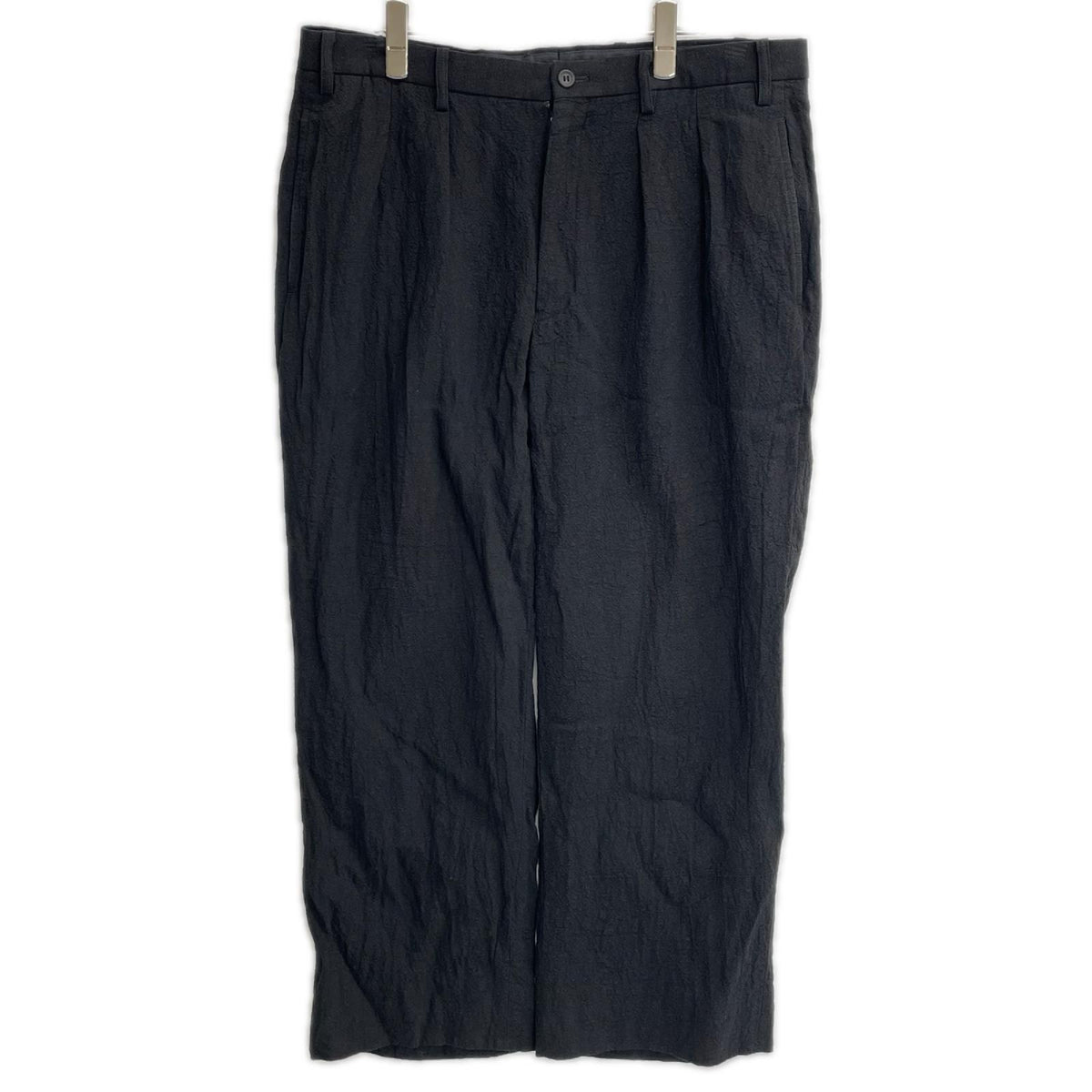 ISSEY MIYAKE MEN イッセイミヤケメン 12SS ブラック ME21FF076 リネン スラックスパンツ ボトムス