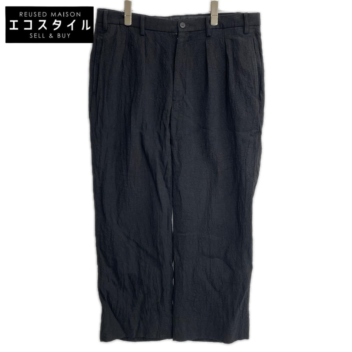 ISSEY MIYAKE MEN イッセイミヤケメン 12SS ブラック ME21FF076 リネン スラックスパンツ ボトムス