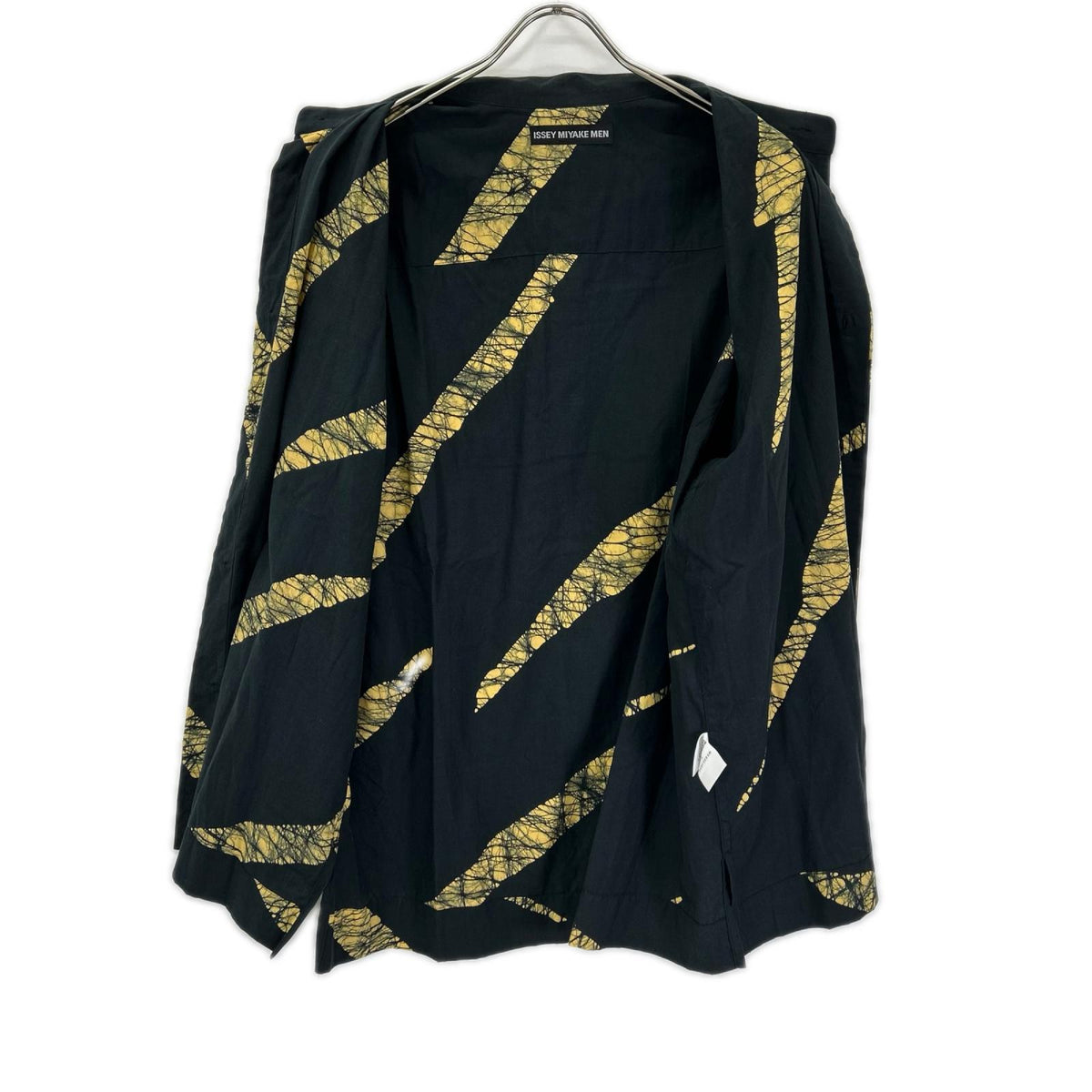ISSEY MIYAKE MEN イッセイミヤケメン 19AW ブラック×イエロー ME93FJ042 ロウケツ染め バンドカラーシャツ トップス