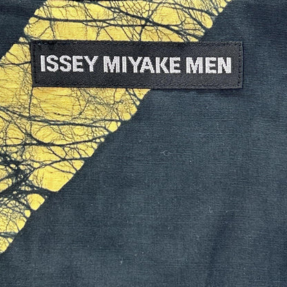 ISSEY MIYAKE MEN イッセイミヤケメン 19AW ブラック×イエロー ME93FJ042 ロウケツ染め バンドカラーシャツ トップス