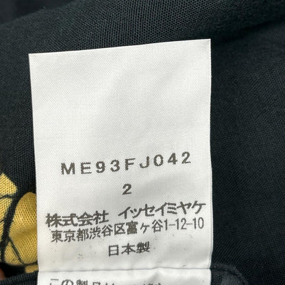 ISSEY MIYAKE MEN イッセイミヤケメン 19AW ブラック×イエロー ME93FJ042 ロウケツ染め バンドカラーシャツ トップス