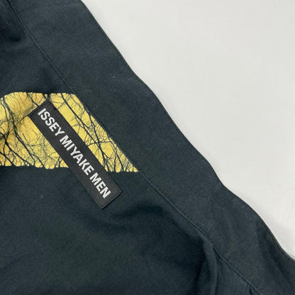 ISSEY MIYAKE MEN イッセイミヤケメン 19AW ブラック×イエロー ME93FJ042 ロウケツ染め バンドカラーシャツ トップス