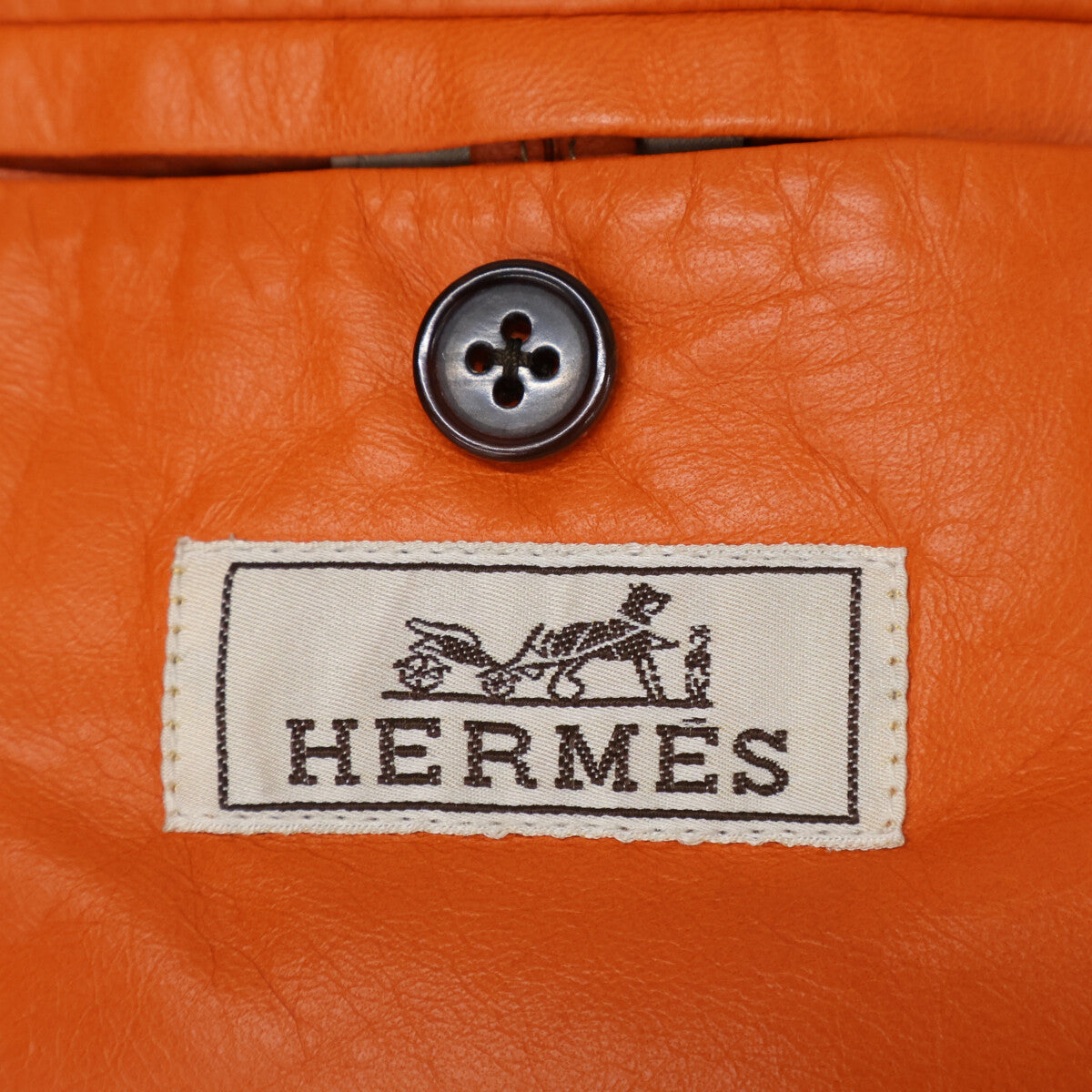 HERMES エルメス 【美品/国内正規】ラムスキン セリエボタン ジップアップ ジャケット