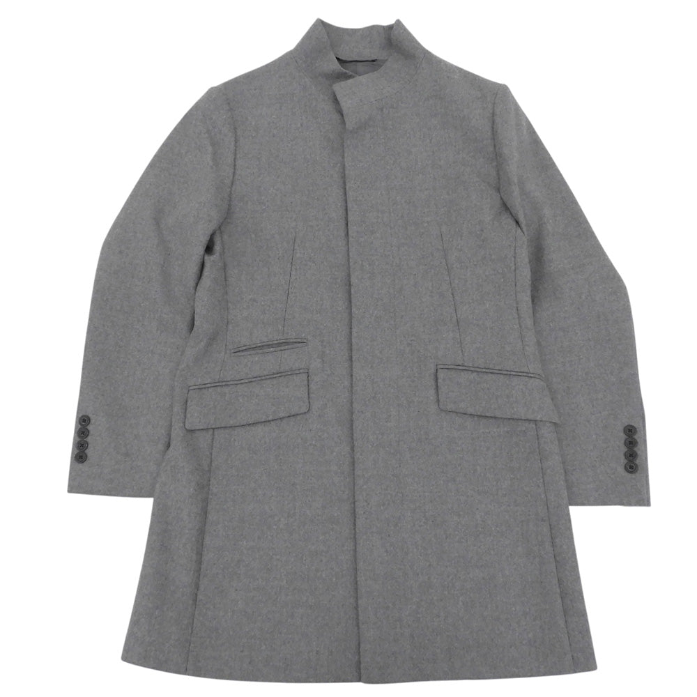 EPOCA UOMO エポカウォモ 美品 ウール スタンドカラー コート メンズ グレー 44 M1C41 コート
