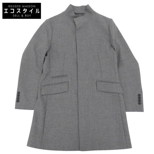 EPOCA UOMO エポカウォモ 美品 ウール スタンドカラー コート メンズ グレー 44 M1C41 コート