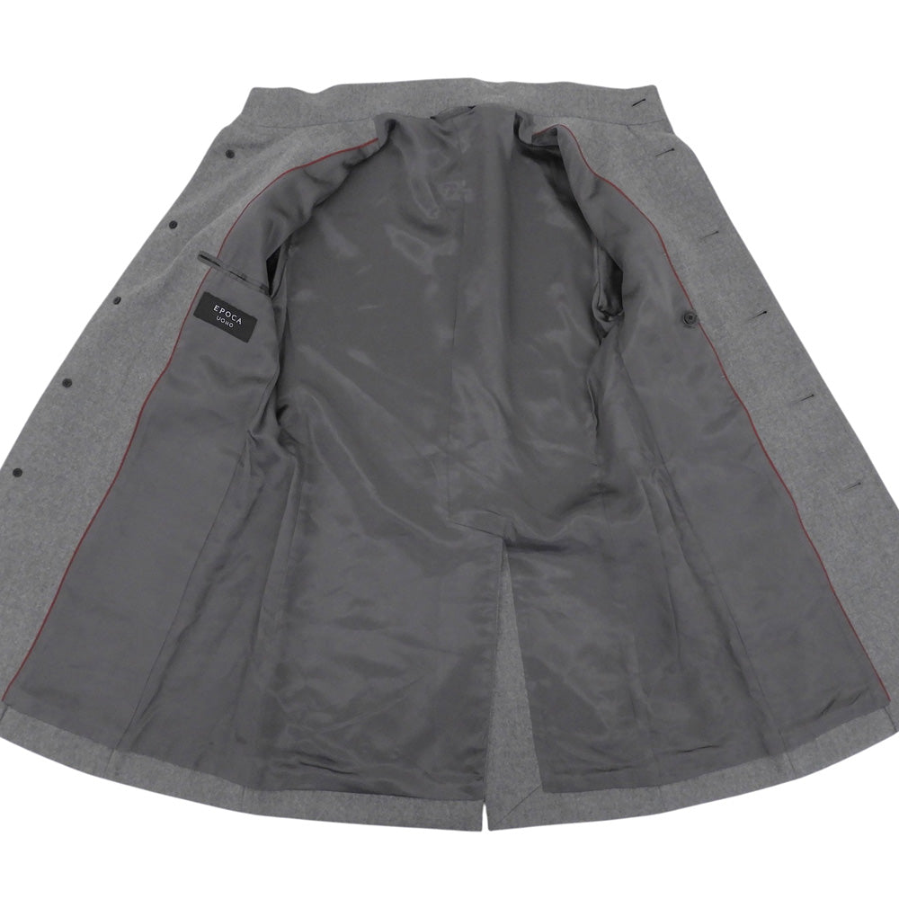 EPOCA UOMO エポカウォモ 美品 ウール スタンドカラー コート メンズ グレー 44 M1C41 コート