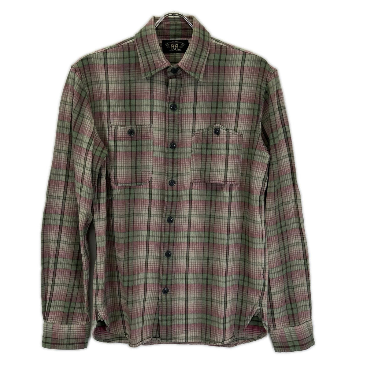 RRL ダブルアールエル グリーン×ピンク 782889980001 チェック BUTTE WEST SPORT シャツ トップス