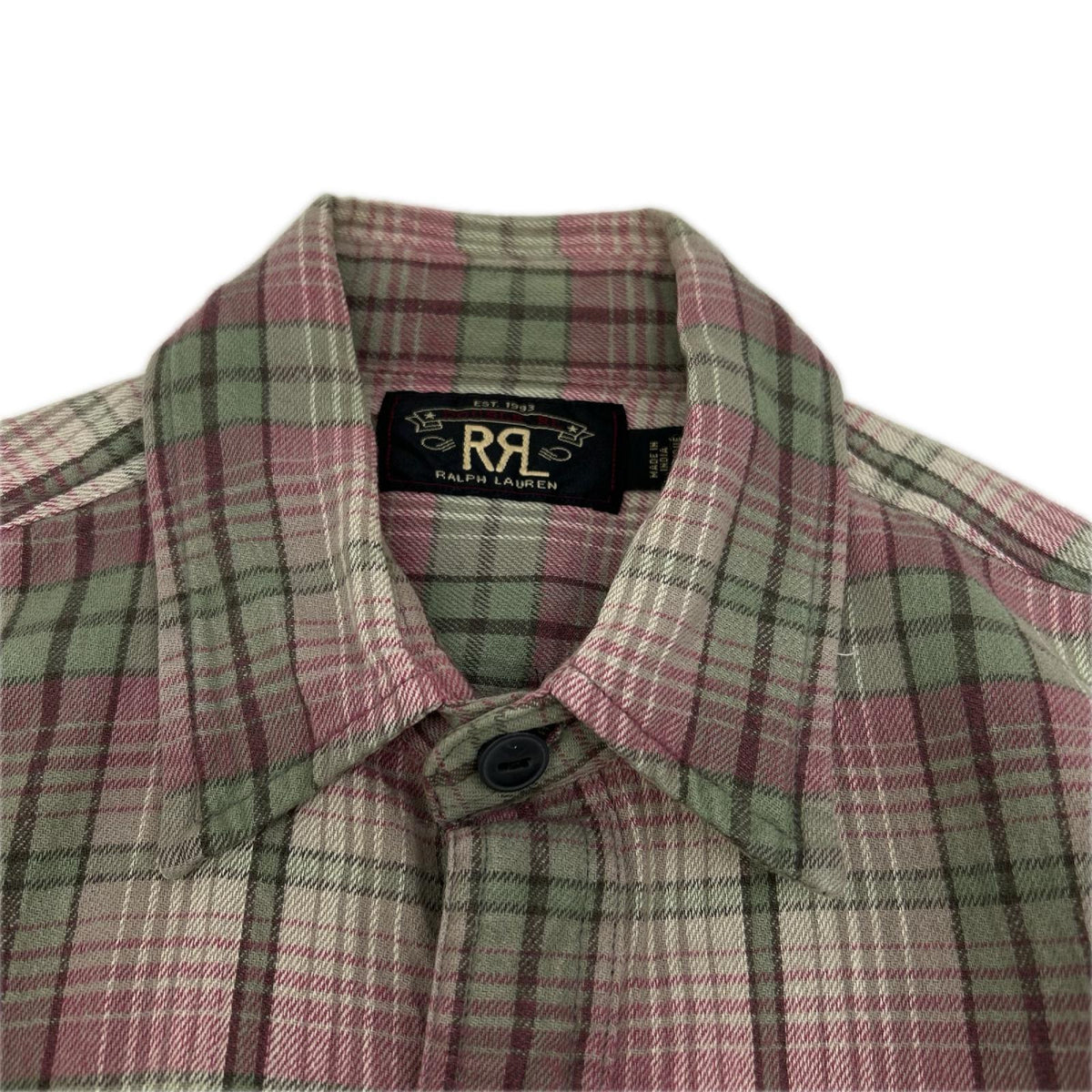 RRL ダブルアールエル グリーン×ピンク 782889980001 チェック BUTTE WEST SPORT シャツ トップス