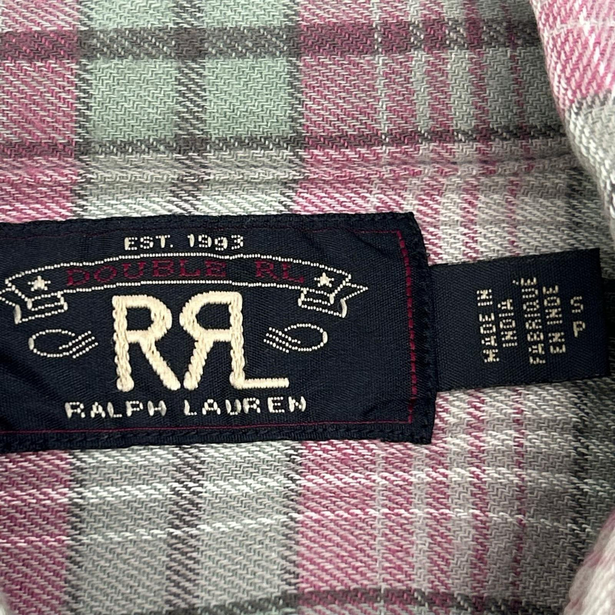 RRL ダブルアールエル グリーン×ピンク 782889980001 チェック BUTTE WEST SPORT シャツ トップス