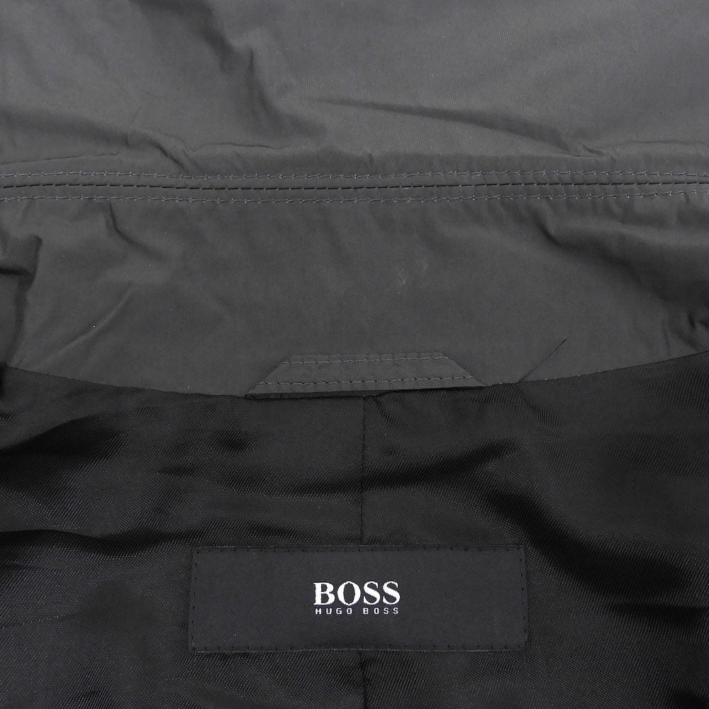 HUGOBOSS ヒューゴボス 美品 ナイロン ベルト付きトレンチコート メンズ チャコールグレー 46 コート