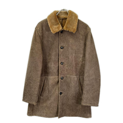 HUGOBOSS ヒューゴボス ブラウン ラムレザー ゴールドボア ムートンコート コート