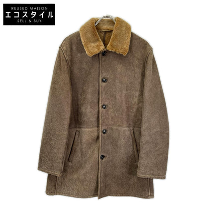 HUGOBOSS ヒューゴボス ブラウン ラムレザー ゴールドボア ムートンコート コート