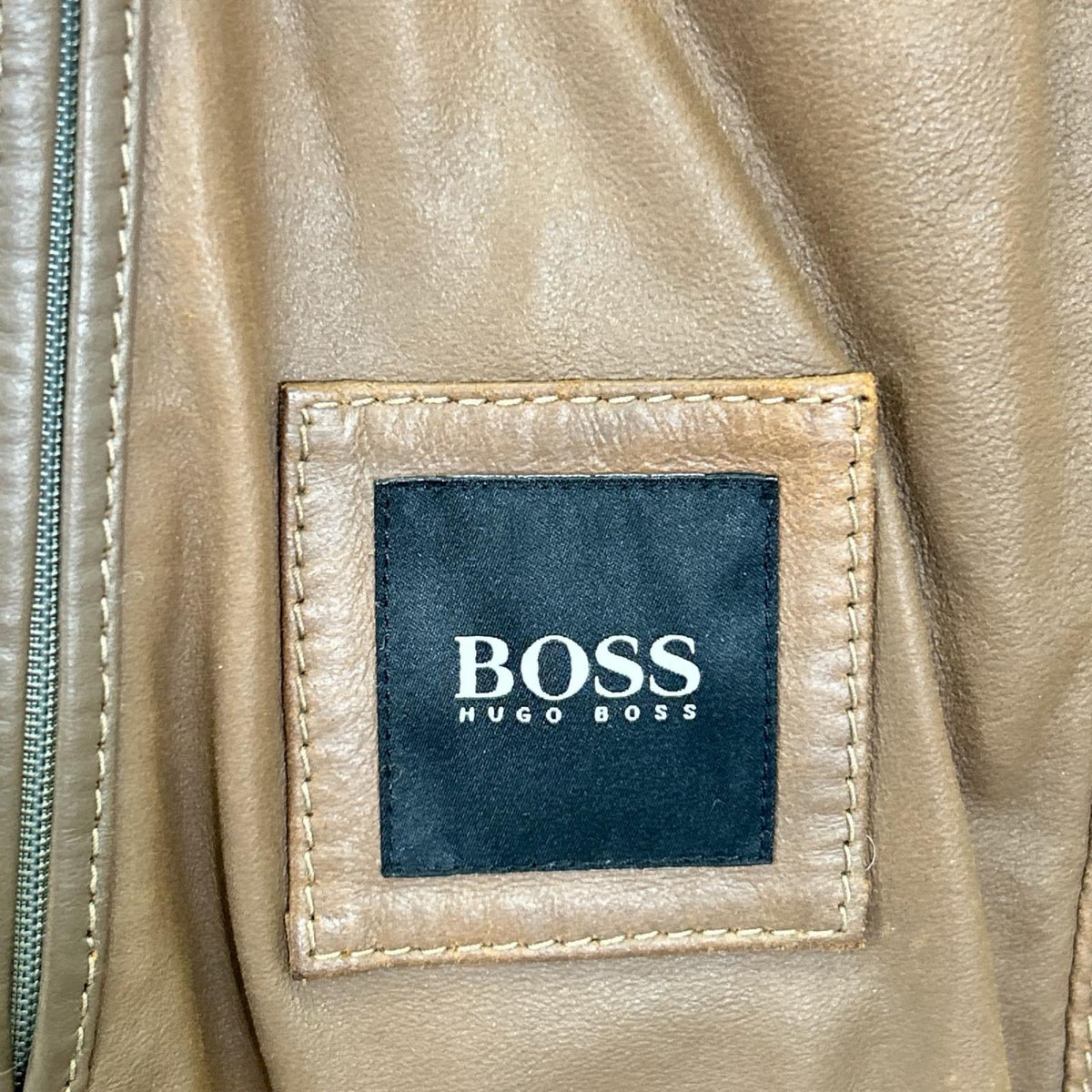 HUGOBOSS ヒューゴボス ブラウン ラムレザー ゴールドボア ムートンコート コート