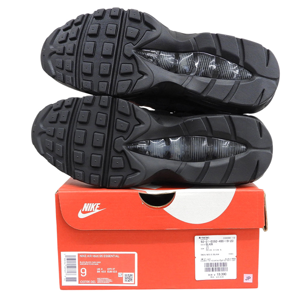 NIKE ナイキ 新品同様 Triple Black エアマックス 95 エッセンシャル シューズ メンズ ブラック 27.0cm CI3705-001 シューズ