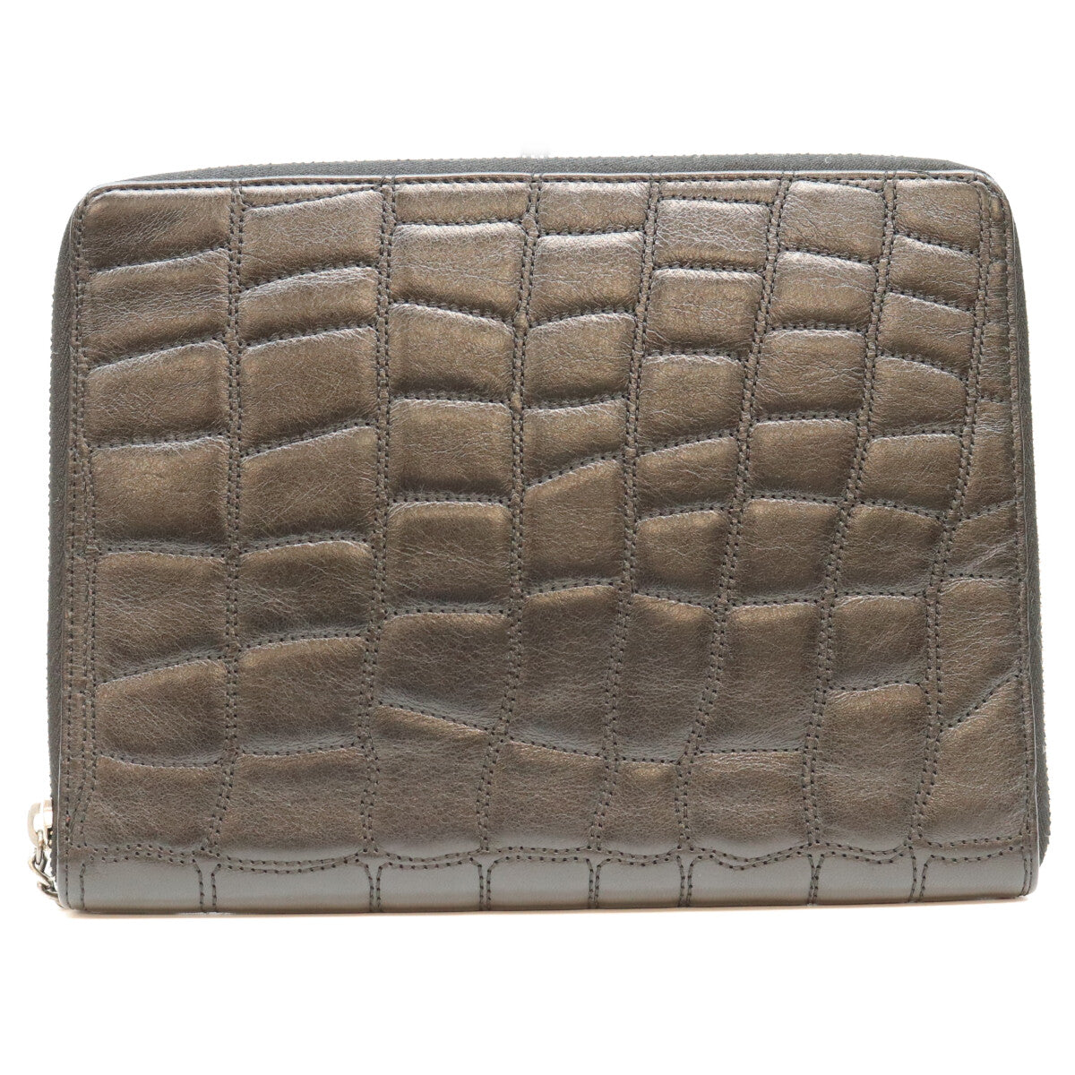 CHANEL シャネル 09年 11番 黒 SV金具 型押し レザー ノートカバー ブックケース ポーチ