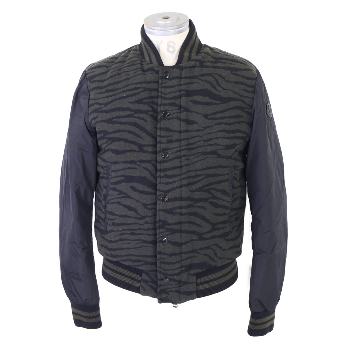 MONCLER モンクレール 【美品】CUIVRE ゼブラ柄 ウール/ナイロン 切替 ダウンブルゾン ジャケット