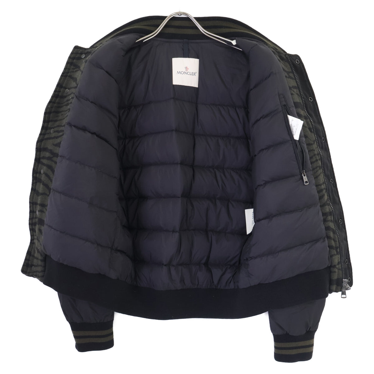 MONCLER モンクレール 【美品】CUIVRE ゼブラ柄 ウール/ナイロン 切替 ダウンブルゾン ジャケット
