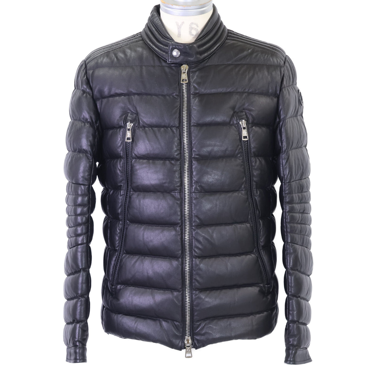 MONCLER モンクレール 【美品】AMIOT オールレザー ライダース ダウンジャケット ジャケット