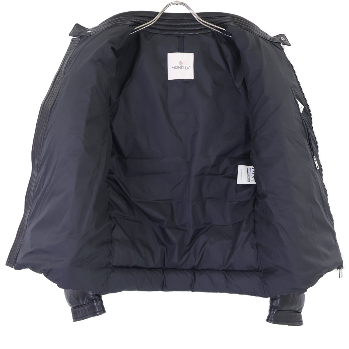 MONCLER モンクレール 【美品】AMIOT オールレザー ライダース ダウンジャケット ジャケット