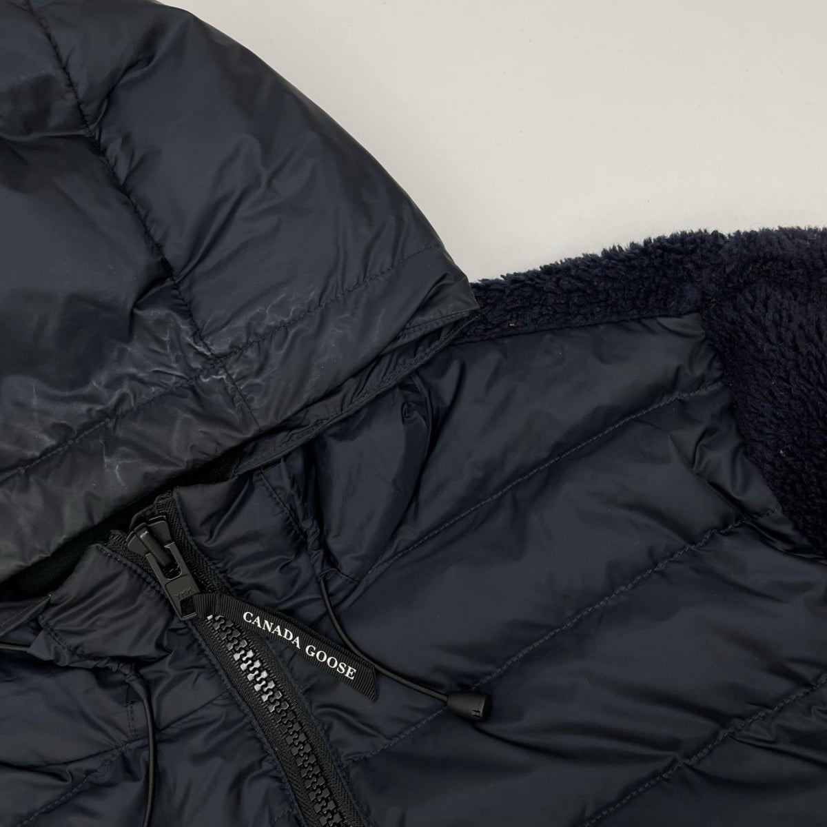 CANADA GOOSE カナダグース ネイビー 7015M HYBRIDGE FLEECE HOODY/ハイブリッジフリースフーディー 切替ダウンジャケット ジャケット