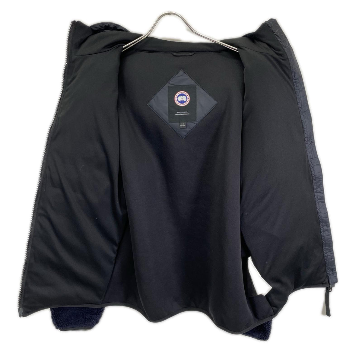 CANADA GOOSE カナダグース ネイビー 7015M HYBRIDGE FLEECE HOODY/ハイブリッジフリースフーディー 切替ダウンジャケット ジャケット
