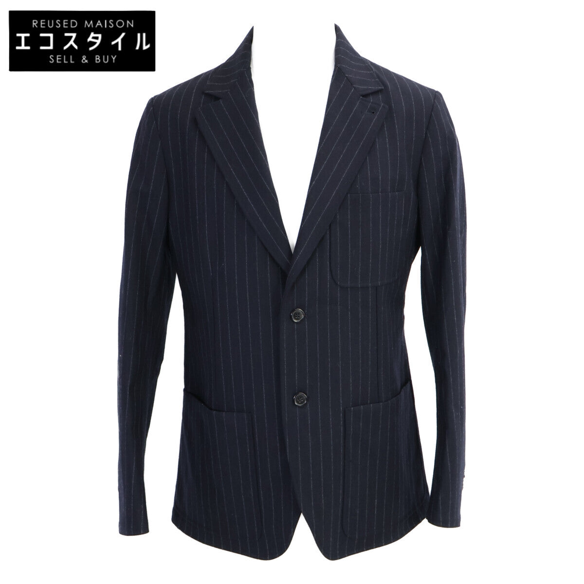 HERMES エルメス 【美品/国内正規】ストライプ 2Bテーラードジャケット ジャケット