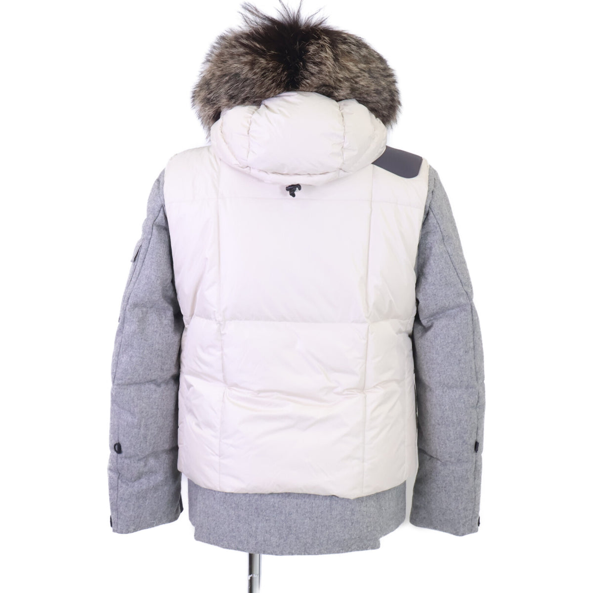 MONCLER モンクレール GRENOBLE グルノーブル COLMIANE ナイロン/ウール切替 ファー付フーディダウンジャケット ジャケット