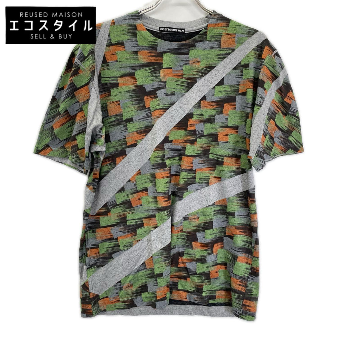 ISSEY MIYAKE MEN イッセイミヤケメン ME21JK448 総柄プリーツ Tシャツ トップス