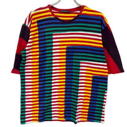ISSEY MIYAKE MEN イッセイミヤケメン 15AW マルチカラー ME53JK195 ボーダープリント コットンTシャツ トップス