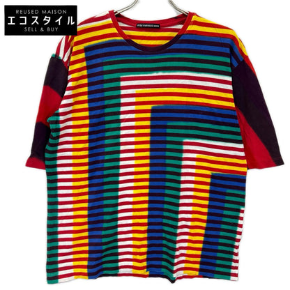 ISSEY MIYAKE MEN イッセイミヤケメン 15AW マルチカラー ME53JK195 ボーダープリント コットンTシャツ トップス
