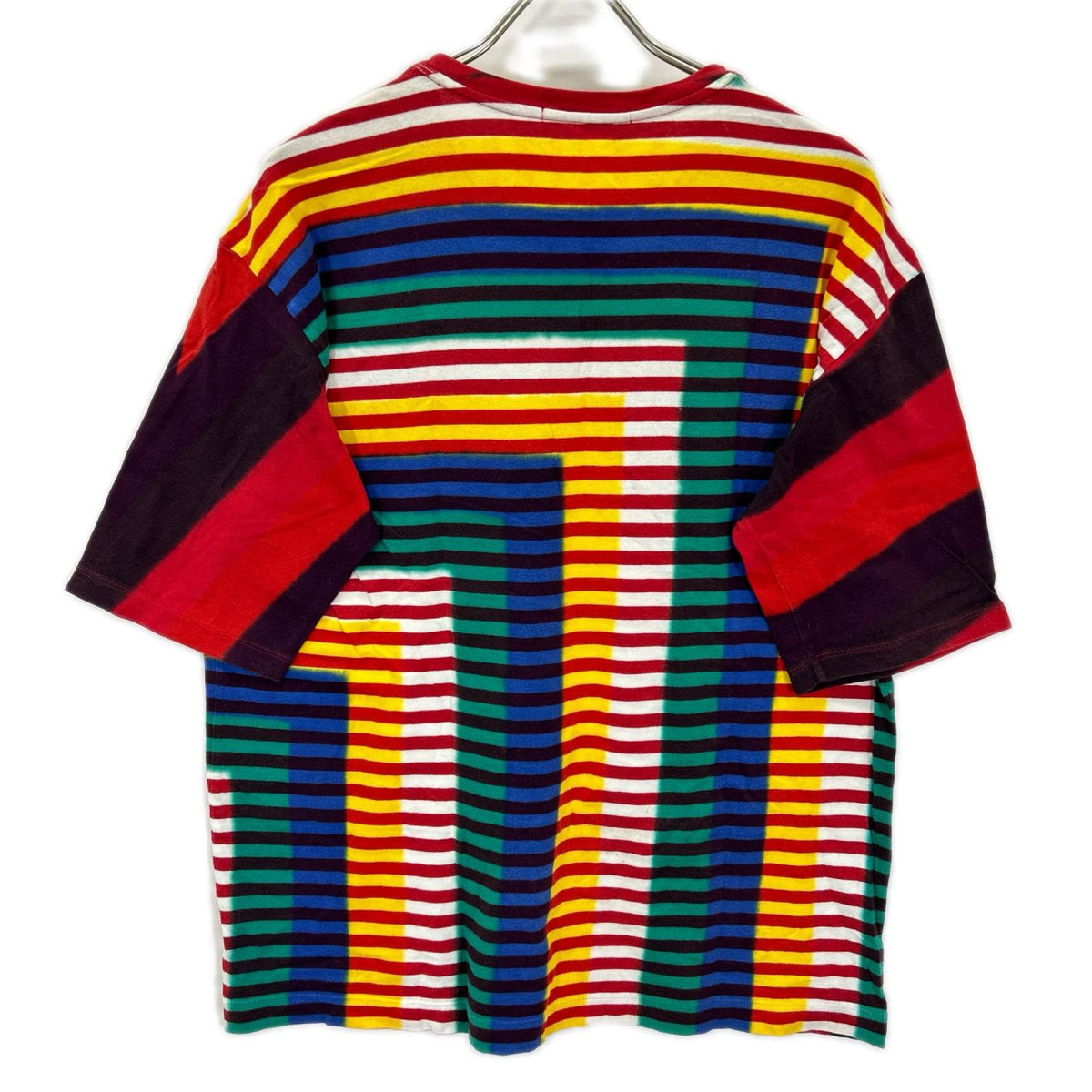 ISSEY MIYAKE MEN イッセイミヤケメン 15AW マルチカラー ME53JK195 ボーダープリント コットンTシャツ トップス