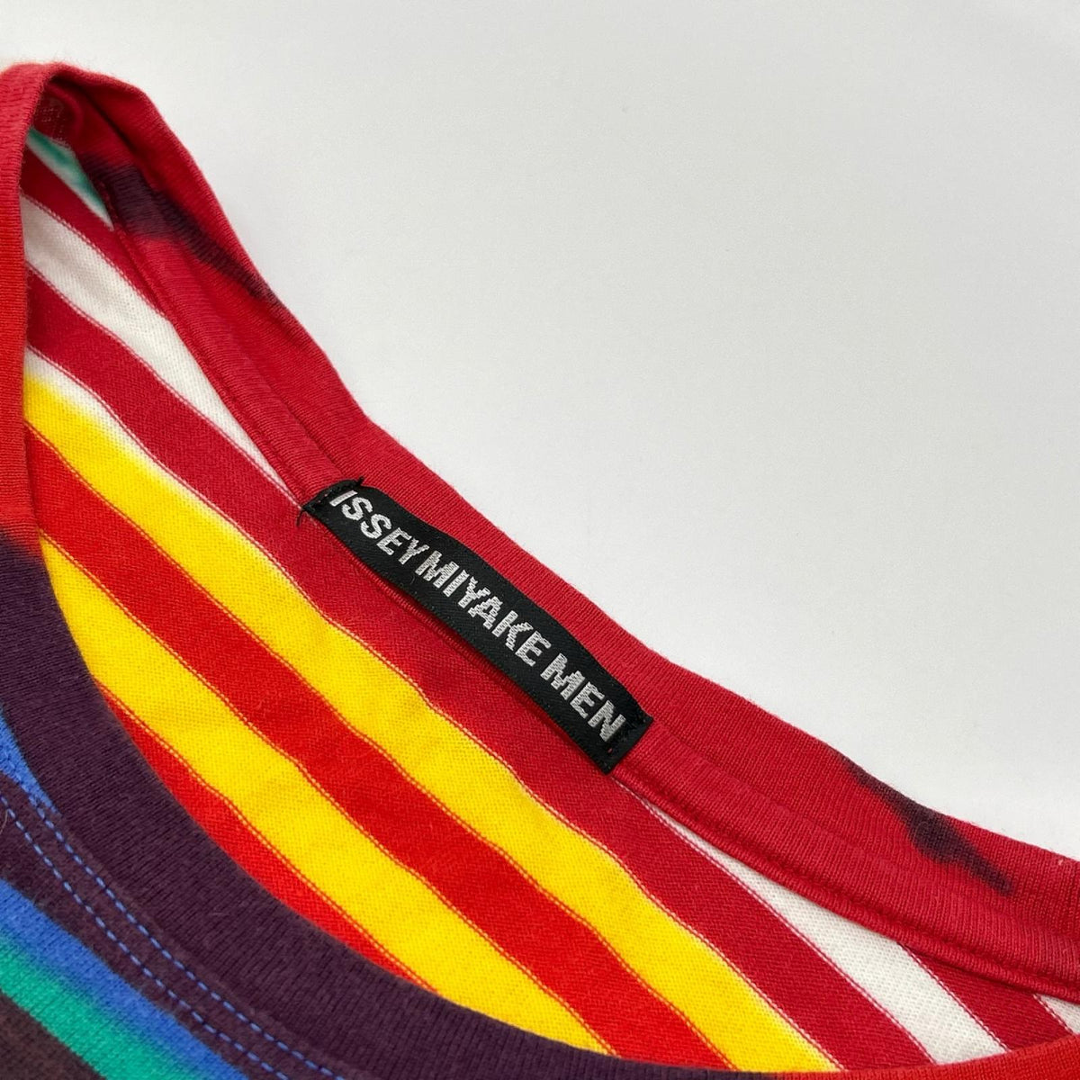 ISSEY MIYAKE MEN イッセイミヤケメン 15AW マルチカラー ME53JK195 ボーダープリント コットンTシャツ トップス
