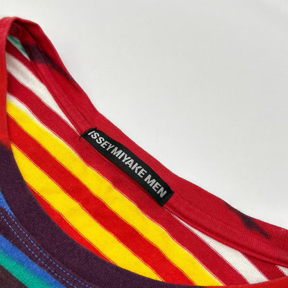 ISSEY MIYAKE MEN イッセイミヤケメン 15AW マルチカラー ME53JK195 ボーダープリント コットンTシャツ トップス