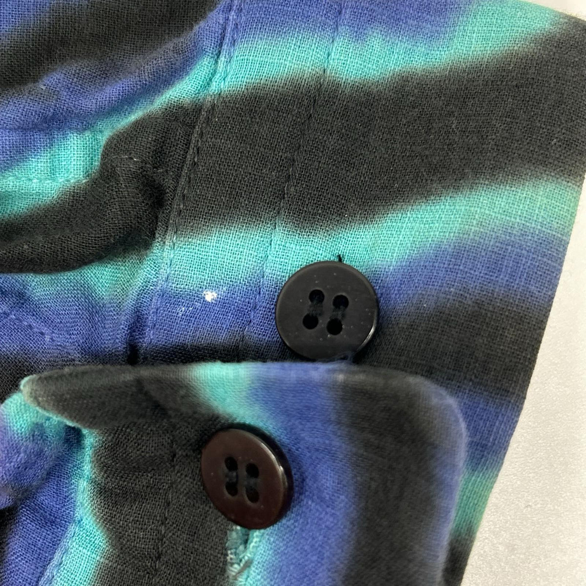 ISSEY MIYAKE MEN イッセイミヤケメン 14AW ME43FJ166 ブルー×ブラック サイケデリックラインプリントシャツ トップス