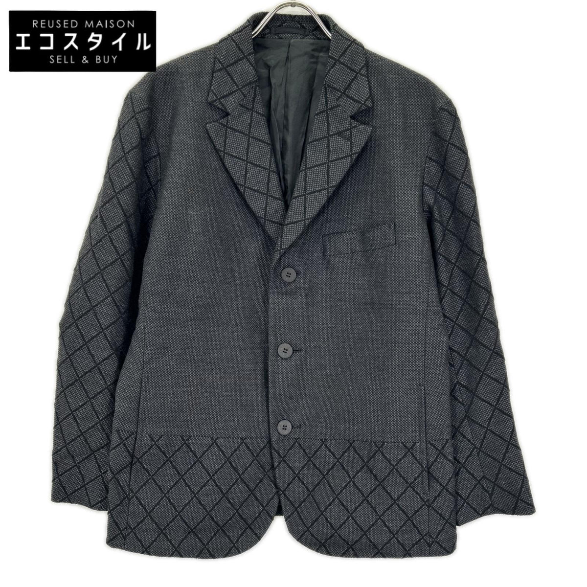 ISSEY MIYAKE MEN イッセイミヤケメン 13AW ME33FD210 グレー 袖切り替え テーラードジャケット ジャケット