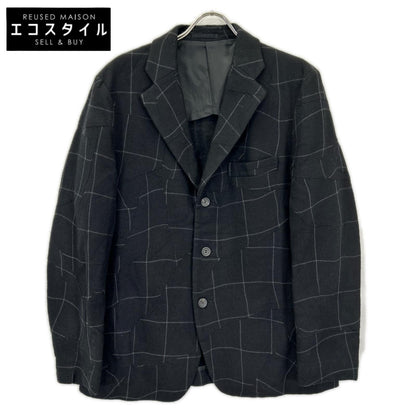 ISSEY MIYAKE MEN イッセイミヤケメン 12AW ME23FD115 ブラック チェック 変形テーラードジャケット ジャケット