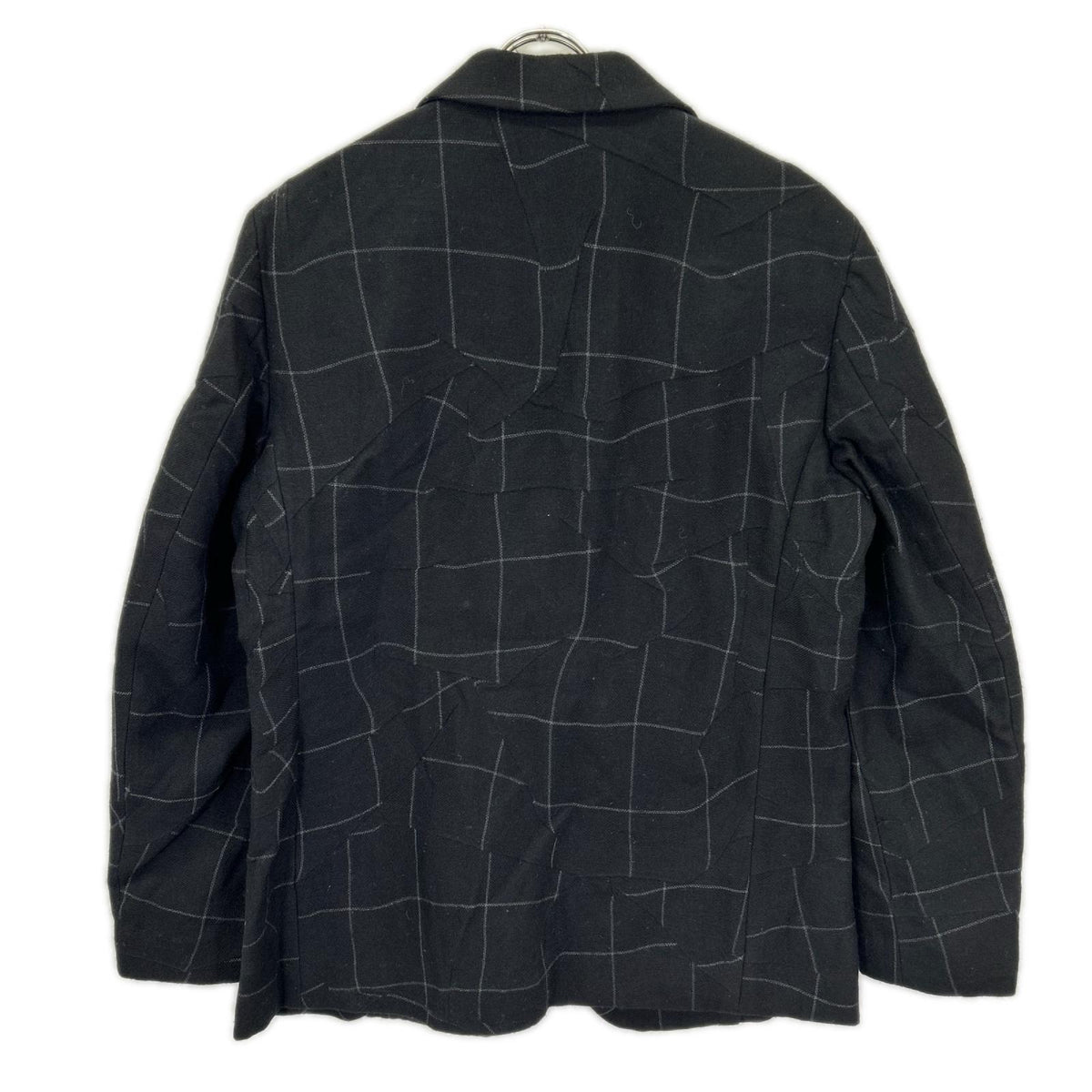 ISSEY MIYAKE MEN イッセイミヤケメン 12AW ME23FD115 ブラック チェック 変形テーラードジャケット ジャケット