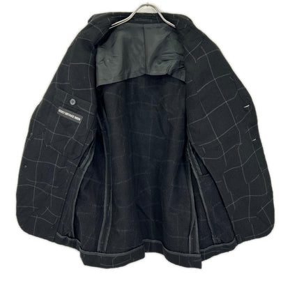 ISSEY MIYAKE MEN イッセイミヤケメン 12AW ME23FD115 ブラック チェック 変形テーラードジャケット ジャケット