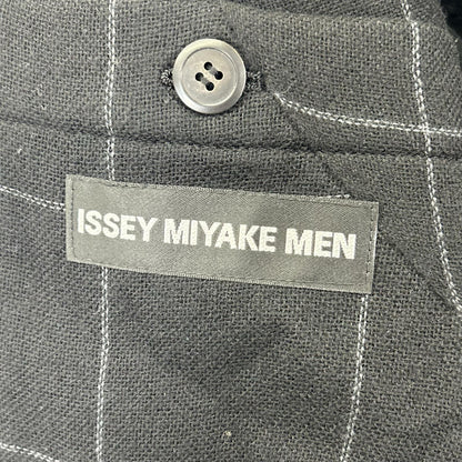 ISSEY MIYAKE MEN イッセイミヤケメン 12AW ME23FD115 ブラック チェック 変形テーラードジャケット ジャケット