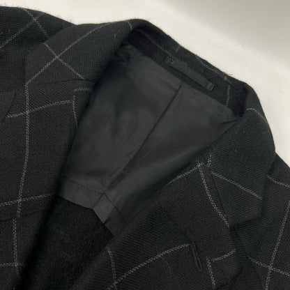 ISSEY MIYAKE MEN イッセイミヤケメン 12AW ME23FD115 ブラック チェック 変形テーラードジャケット ジャケット