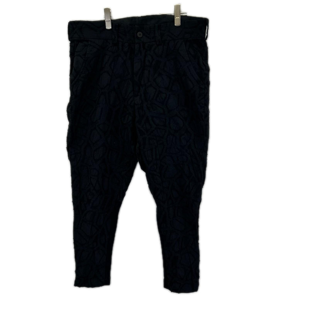 ISSEY MIYAKE MEN イッセイミヤケメン 18SS ブラック ME81FF238 ネットカット ジャカード デザイン テーパードパンツ ボトムス