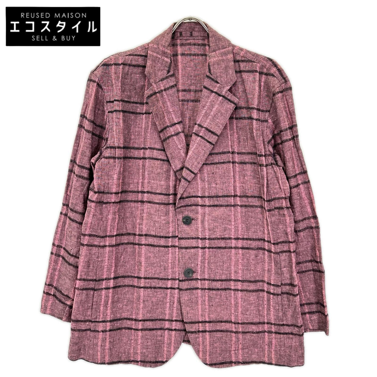 ISSEY MIYAKE MEN イッセイミヤケメン 20SS ME01FD123 リネンコットン チェックパターン テーラードジャケット ジャケット