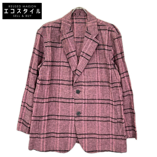 ISSEY MIYAKE MEN イッセイミヤケメン 20SS ME01FD123 リネンコットン チェックパターン テーラードジャケット ジャケット