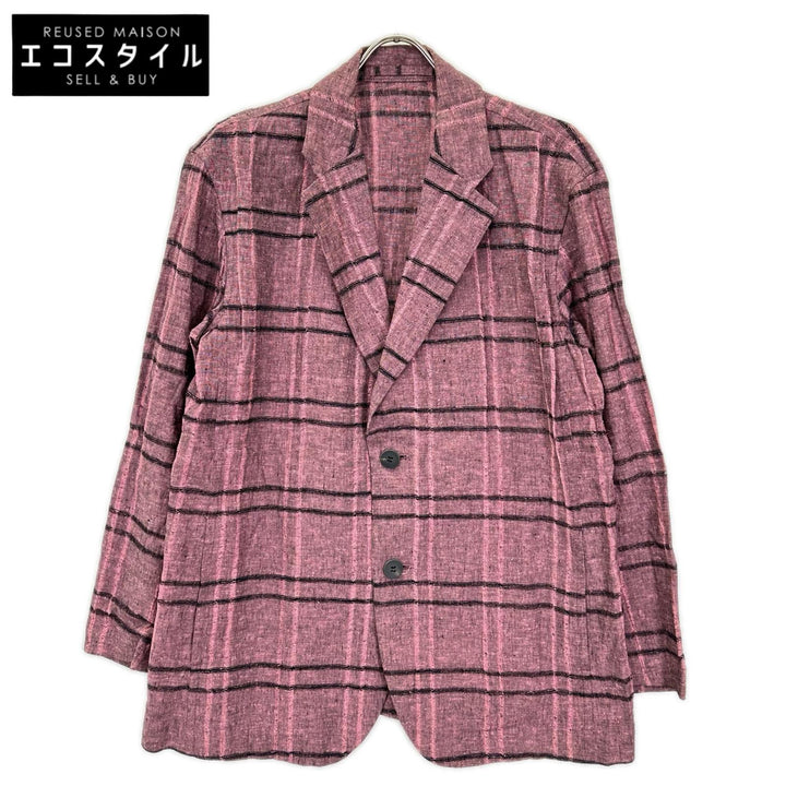 ISSEY MIYAKE MEN イッセイミヤケメン 20SS ME01FD123 リネンコットン チェックパターン テーラードジャケット ジャケット