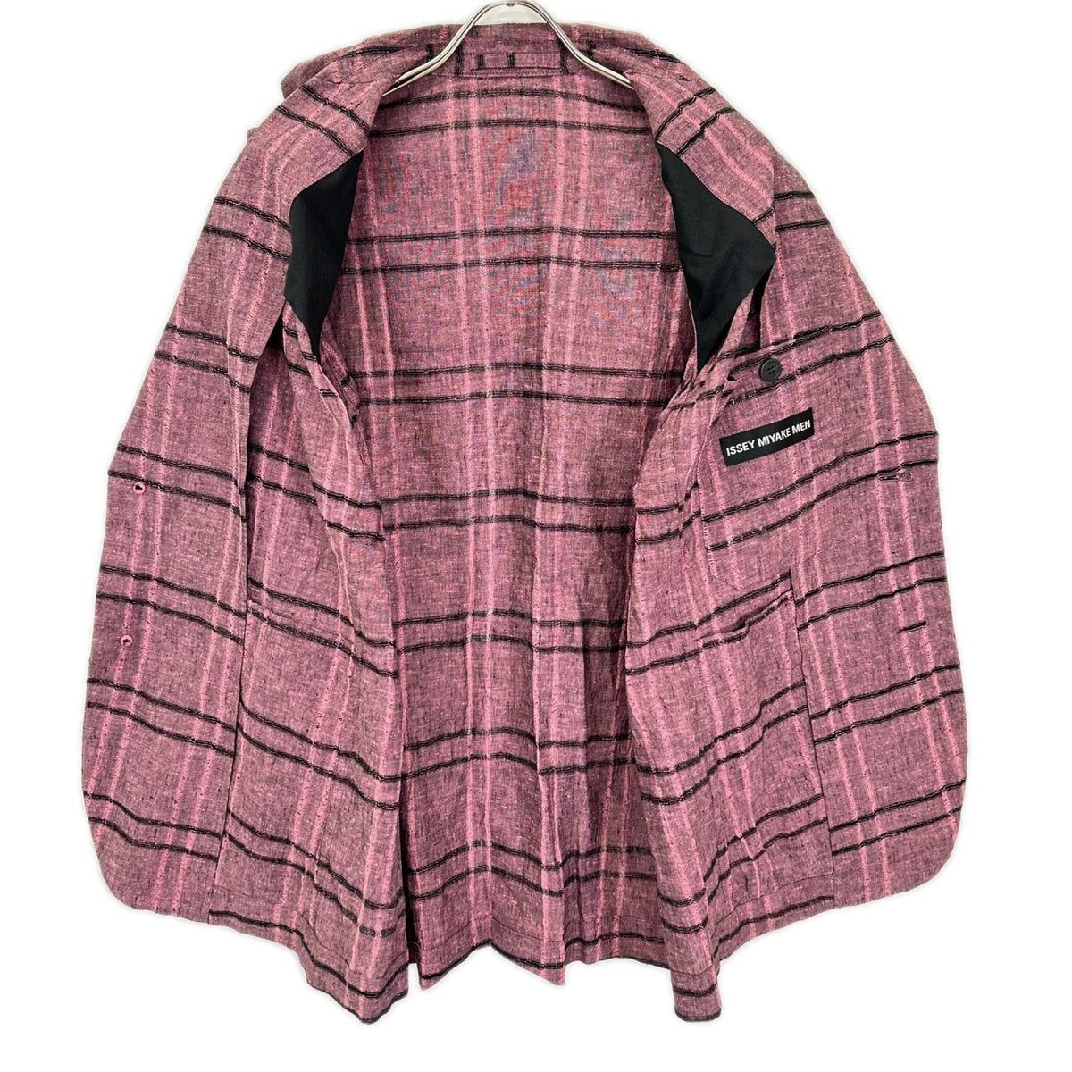 ISSEY MIYAKE MEN イッセイミヤケメン 20SS ME01FD123 リネンコットン チェックパターン テーラードジャケット ジャケット